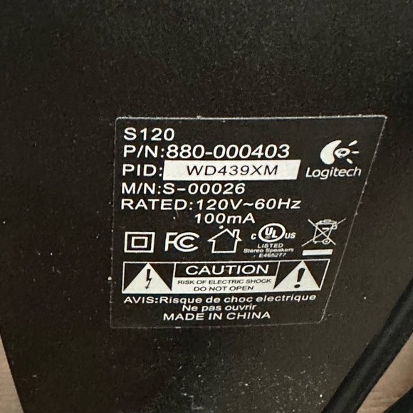 Logitech S120 Computer Speakers Multi Media Black Wired Tested Working 4.4 watts - Picture 7 of 7